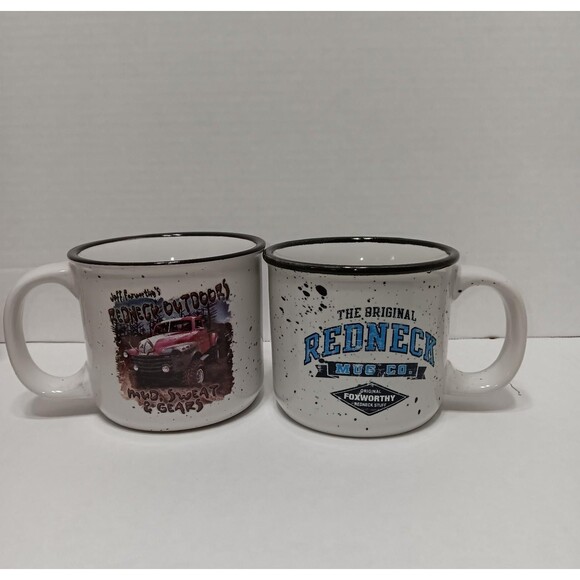 Jeff Foxworthy Redneck Outdoor Coffee Mug Set of 4 – Campfire Style Ceramic Mugs - Picture 2 of 3